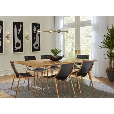 Atwell Collection Four-Light Brushed Nickel Mid-Century Modern Island Light with Clear Glass Shade - Dry Location Listed