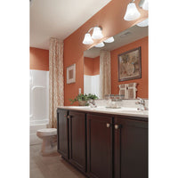 Bravo Collection Two-Light Brushed Nickel Etched Glass Modern Bath Vanity Light