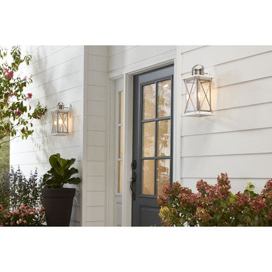 Barlowe Collection Stainless Steel One-Light Medium Wall Lantern - Wet Location Listed