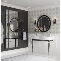Elara Collection One-Light New Traditional Matte Black Clear Glass Bath Vanity Light