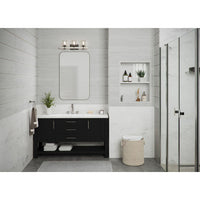 Gulliver Collection Three-Light Graphite Clear Seeded Glass Coastal Bath Vanity Light - Damp Location Listed