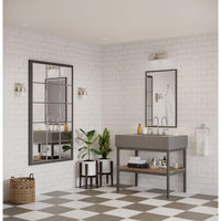 Beckner Collection Two-Light Brushed Nickel Clear Glass Urban Industrial Bath Light - Damp Location Listed