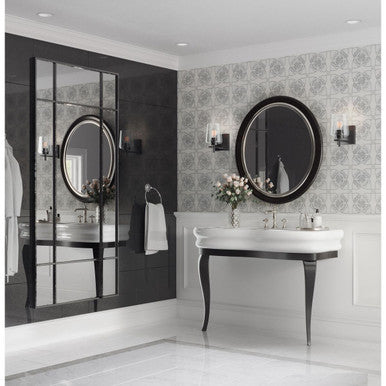 Calais Collection One-Light New Traditional Matte Black Clear Glass Bath Vanity Light