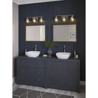 Beckner Collection Three-Light Brushed Nickel Clear Glass Urban Industrial Bath Light - Damp Location Listed