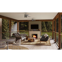 Bisbee Collection 55-in Three-Blade Brushed Nickel Global Ceiling Fan with Matte Black Accent - Damp Location Listed
