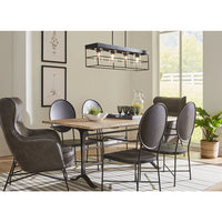 Burgess Collection Four-Light Matte Black Modern Farmhouse Island Light - Dry Location Listed