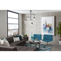Caisson Collection Three-Light Graphite Clear Glass Global Pendant Light - Dry Location Listed