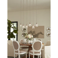 Calhoun Collection One-Light Brushed Nickel Clear Glass Farmhouse Mini-Pendant Light - Dry Location Listed