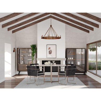 Breckenridge Collection Eight-Light Aged Bronze Rustic Farmhouse Chandelier - Dry Location Listed