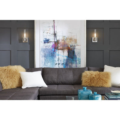 Clarion Collection One-Light Brushed Nickel and Clear Glass Modern Style Bath Vanity Wall Light