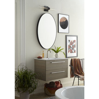 Clarion Collection Two-Light Matte Black and Clear Glass Modern Style Bath Vanity Wall Light - Damp Location Listed