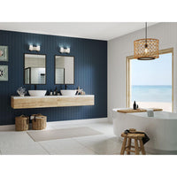 Reiss Collection Two-Light Modern Farmhouse Polished Chrome Vanity Light - Damp Location Listed