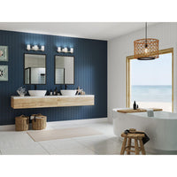 Reiss Collection Three-Light Modern Farmhouse Polished Chrome Vanity Light - Damp Location Listed