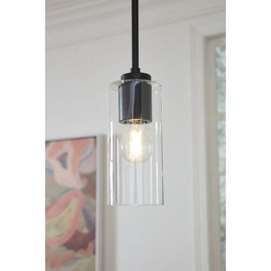 Cofield Collection One-Light Matte Black Transitional Pendant - Dry Location Listed - Model P500404-31M