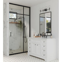 Elara Collection Four-Light New Traditional Matte Black Clear Glass Bath Vanity Light - Damp Location Listed