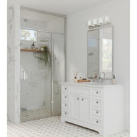 Merry Collection Four-Light Polished Chrome and Etched Glass Transitional Style Bath Vanity Wall Light - Damp Location Listed