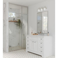 Fessler Collection Three-Light Brushed Nickel Opal Glass Farmhouse Bath Light - Damp Location Listed