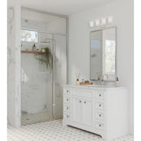 Adley Collection Four-Light Brushed Nickel Etched Opal Glass New Traditional Bath Vanity Light - Damp Location Listed