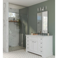Elara Collection Four-Light New Traditional Brushed Nickel Clear Glass Bath Vanity Light - Damp Location Listed