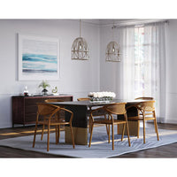 Chastain Collection One-Light Brushed Nickel Bleached Oak Basket Farmhouse Pendant Light - Dry Location Listed