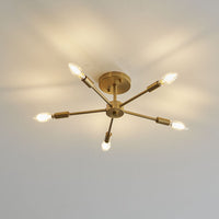Delayne Collection Five-Light Mid-Century Modern Brushed Bronze Semi-Flush Mount Light - Dry Location Listed