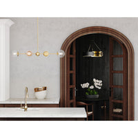 Atwell Collection Four-Light Brushed Bronze Mid-Century Modern Island Light - Dry Location Listed