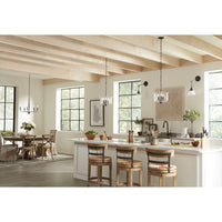 Durrell Collection Five-Light Matte Black Coastal Chandelier Light - Dry Location Listed
