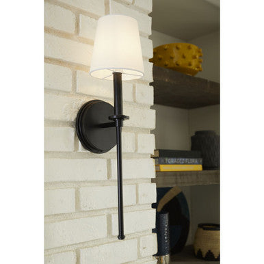 Elara Collection One-Light New Traditional Matte Black Wall Light