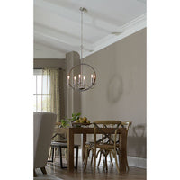 Fontayne Collection Six-Light Brushed Nickel Farmhouse Chandelier Light - Dry Location Listed