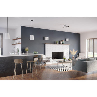 Clarion Collection One-Light Matte Black Etched White Transitional Pendant - Dry Location Listed - Model P500430-31M