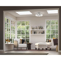 Fanin Collection Oscillating Three-Blade Polished Chrome Luxe Ceiling Fan with Silver Blades and Artisanal Glass - Damp Location Listed