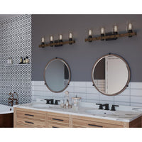 Gulliver Collection Four-Light Graphite Clear Seeded Glass Coastal Bath Vanity Light - Damp Location Listed