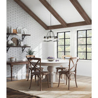Judson Collection Five-Light Antique Bronze Clear Glass Farmhouse Chandelier Light - Dry Location Listed