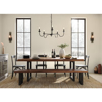 Canebrake Collection Five-Light Matte Black Farmhouse Chandelier Light - Dry Location Listed