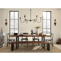 Canebrake Collection Six-Light Matte Black Farmhouse Chandelier Light - Dry Location Listed