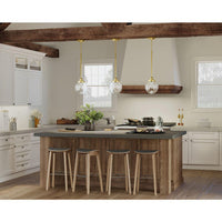 Penn Collection One-Light Natural Brass Clear Glass Farmhouse Mini-Pendant Light - Dry Location Listed