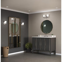 Flight Collection Two-Light Polished Chrome Etched Glass Coastal Bath Vanity Light - Damp Location Listed
