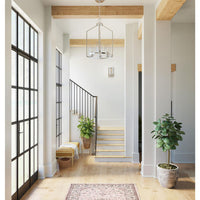 Goodwin Collection Four-Light Brushed Nickel Modern Farmhouse Hall & Foyer Light - Dry Location Listed