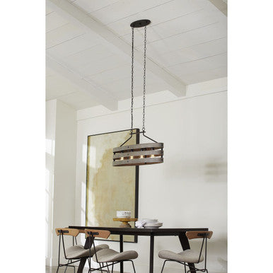 Gulliver Collection Four-Light Graphite Coastal Linear Chandelier Light - Dry Location Listed