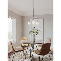 Gather Collection Three-Light Antique Bronze Etched Glass Traditional Chandelier Light - Dry Location Listed - Model P4734-20