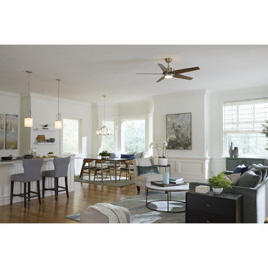 Goodwin Collection Five-Light Brushed Nickel Modern Farmhouse Chandelier - Dry Location Listed