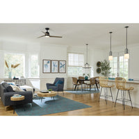 Upshur Collection 52 in. Matte Black Transitional Ceiling Fan with LED Light Kit - Damp Location Listed