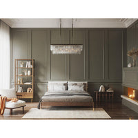 Glimmer Collection Four-Light Antique Bronze Luxe Linear Chandelier Light - Dry Location Listed