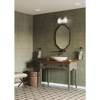 Fessler Collection Two-Light Brushed Nickel Opal Glass Farmhouse Bath Light - Damp Location Listed