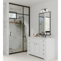 Inspire Collection Three-Light Antique Bronze Etched Glass Traditional Bath Vanity Light - Damp Location Listed