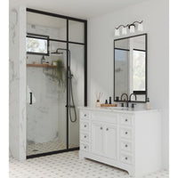 Inspire Collection Four-Light Antique Bronze Etched Glass Traditional Bath Vanity Light - Damp Location Listed
