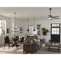 Kellwyn Collection Nine-Light Matte Black and Clear Glass Transitional Style Chandelier Light - Dry Location Listed