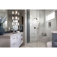 LED Stone Glass Sconce Collection Brushed Nickel ADA Wall Sconce - Damp Location Listed