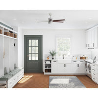 Carrollwood Collection 56-Inch Six-Blade American Walnut/Silver DC Motor Contemporary Ceiling Fan - Dry Location Only