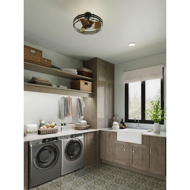Bastrop Collection 26 in. Three-Blade GraphiteTransitional Ceiling Fan with 3 Speed Remote Control - Damp Location Listed